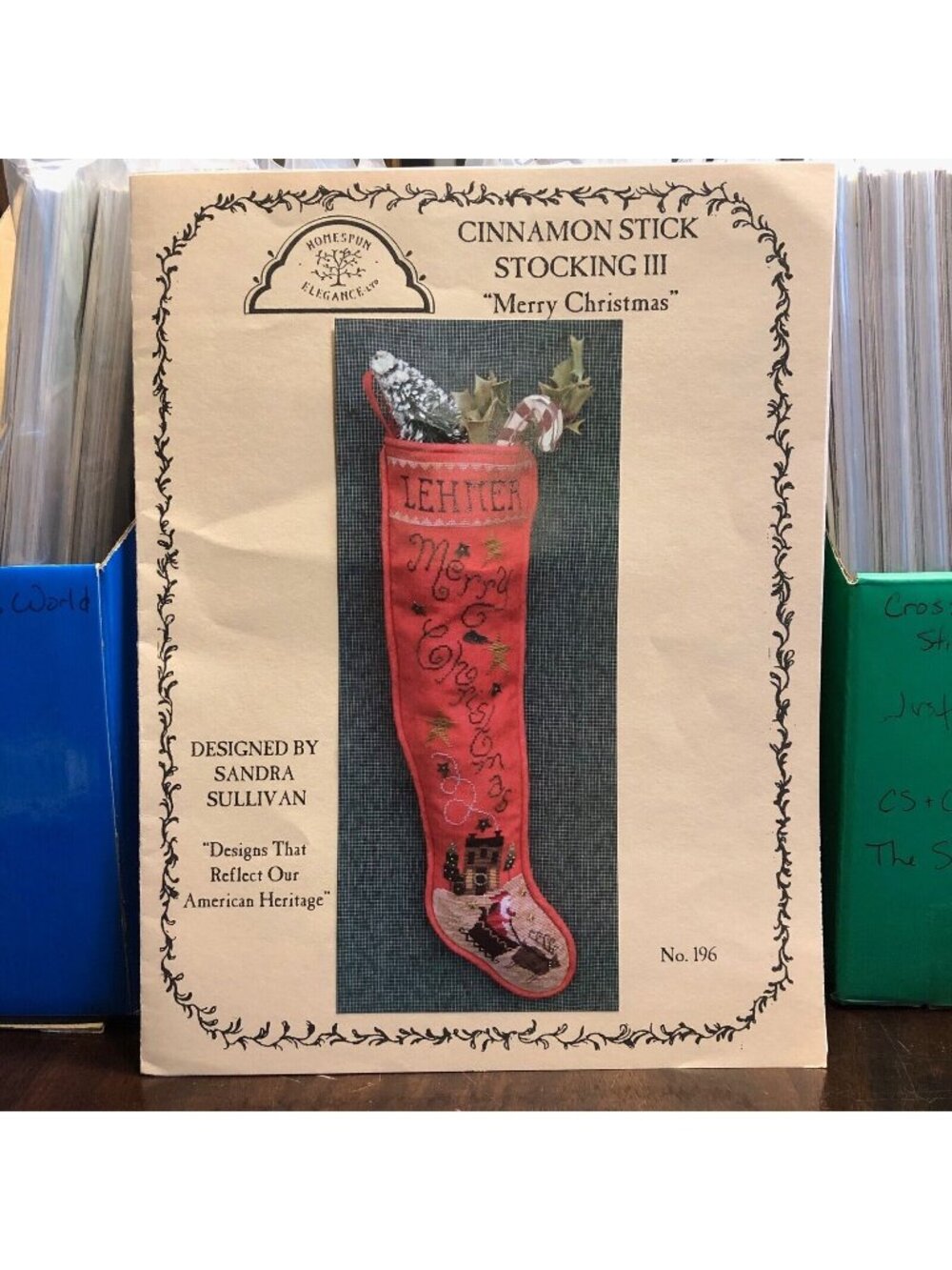 Cinnamon Sticks Santa III Merry Christmas Stocking Cross Stitch Pattern